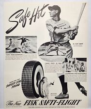 1941 Fisk Tires NY Yankees Joe Flash Gordon Vintage Print Ad Man Cave Art Deco picture