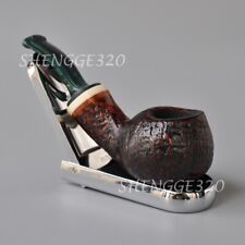 Briar Wooden Tobacco Pipe Ball Blowfish Rough Surface Handmade Cumberland Stem picture