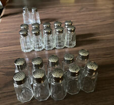 VTG lot 22 Clear Glass Salt & Pepper Shakers (10 GEMCO 10 H.L. 2 HALCO) Octagon  picture