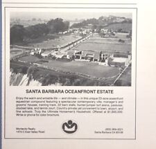 Montecito Realty Santa Barbara Oceanfront Equestrian Vintage Print Ad 1977 picture