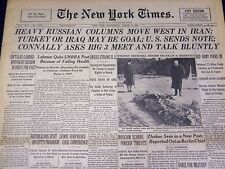 1946 MARCH 13 NEW YORK TIMES - HEAVY RUSSIAN COLUMNS MOVE WEST IN IRAN - NT 879 picture
