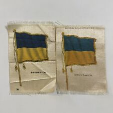 Duchy Of Brunswick Flag German 1830-1918 Blue Yellow Tobacco Silk Cigarette 1910 picture