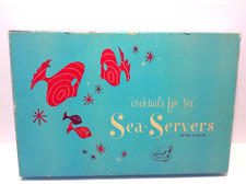 Karoff Mid Century Sea-Servers “Cocktails For Six” Plastic Iridescent Shell Box picture
