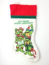 Vintage 1990 TMNT Teenage Mutant Ninja Turtles White Christmas Stocking 15