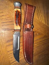York Cutlery Solingen Germany Fixed Blade Hunting Knife With Sheath Stag picture