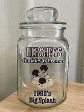 Vintage Hershey’s Cookies-n-Cream 1995's Big Splash Glass Canister / Candy Jar picture