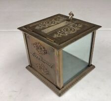 Antique Brass National Cash Register Receipt Box W/ Key picture