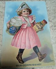 *VERY RARE* VICT. TRADE CARD HEINZ SWEET PICKLES BAKED BEANS OUR COMMISSARY N.J. picture
