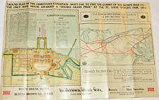 VTG 1907 JAMESTOWN EXPOSITION GROUND PLAN BROWN SHOE CO ADVERTISING/POCKET SIZE picture