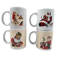 4 NORMAN ROCKWELL Christmas Sabta Mugs Cups Design Studios picture