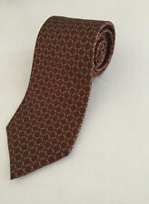 Brooks Brothers pure Italian silk Tie --small grid in brown 3.5