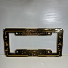 2022 Walt Disney World 50th Anniversary Gold Metal License Plate Cover Frame picture