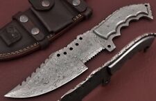12” Handmade Damascus Military hunting tracker fix blade survival Commando knife picture
