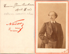 Nadar, Paris, A Man Named Jim Buchan Vintage CDV Albumen Business Card picture