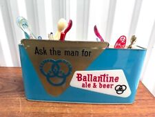 Vintage Mid Century Ballantine Ale Beer Bar Caddy Napkin Stirrer Straw Holder picture