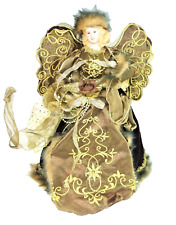 17” Angel Tree Topper Angelic Christmas Centerpiece Holiday Decor Burgundy Gold picture