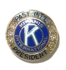 Kiwanis International Past President Diamond 14K White Gold Lapel Screw Back Pin picture