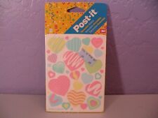 1989 VTG POST IT 3M Removable Heart STICKERS 2 Sheets new sealed Made In USA picture