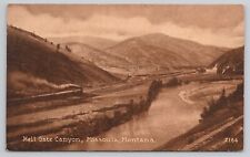 Postcard Montana Missoula River Hell Gate Canyon Train Edw H Mitchell c1900's picture