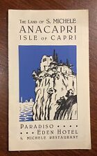 Eden Hotel Paradiso Brochure Island of Capri Ana Capri Italy Advertisement Flyer picture