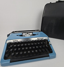 VTG Brother 100 Correction Portable Manual Typewriter Blue Carrying Case picture