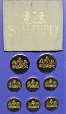 8 STAFFORD GOLD TONE METAL JACKET REPLACEMENT BUTTONS GOOD USED SHINY CONDITION picture