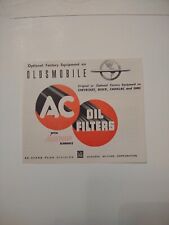 Print Ad For AC OIL FILTERS OLDSMOBILE picture