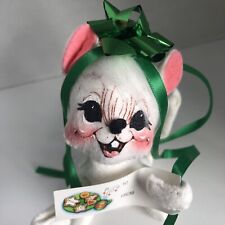 Annalee 5.5” All Dressed Up Mouse Christmas Holiday White Handmade USA NWT picture