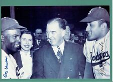 AL CHANDLER & DON NEWCOMBE SIGNED PHOTO W/ JACKIE ROBINSON-BROOKLYN DODGERS picture