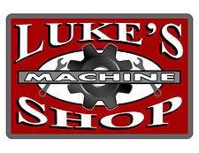 Personalized Garage/ MACHINE SHOP Sign Printed w YOUR NAME Aluminum Sign RED 394 picture