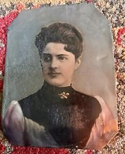 RARE Full Plate Painted Tintype FIRST LADY Frances Cleveland Wife of President picture