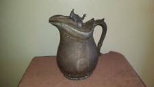 Vtg Water Pitcher Pear Leaf Hinged Lid Loads of Character Antique AS IS READ I3 picture