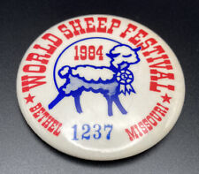 Vintage 1984 World Sheep Festival Pinback Button: Bethel, Missouri MO picture