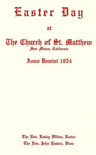 1954 SAN MATEO CA CHURCH OF ST. MATTHEW EASTER DAY BULLETIN EXCELLENT Z3461 picture