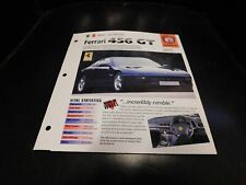1992+ Ferrari 456 GT Spec Sheet Brochure Photo Poster  picture