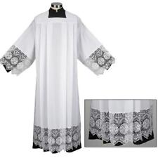 Liturgical Church Garment Polyester and IHS Lace Box Pleated Alb, Large picture