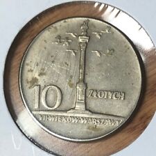 1965 POLAND 10 ZLOTYCH COIN-700 YEARS OF WARSAW - SIGISIMUNT PILLAR-31mm-Y#55 picture