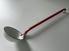 Antique Vintage Early to Mid Century Kockums Sweden Red & White Enamelware Ladle picture