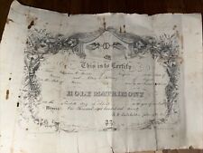 Antique 1870 Enfield Maine ME Marriage Certificate Messer New England Genealogy picture