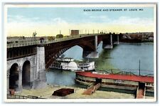c1910 Eads Bridge Steamer Spread Eagle Trolley Car St Louis Missouri MO Postcard picture