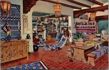 Santa Fe NM New Mexico Indian Room La Fonda Hotel Vintage Linen Postcard PM 1948 picture