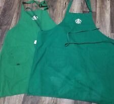 Starbucks Coffee Official Barista Green Apron Lot Of 2 Preowned Stained Used picture