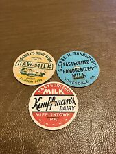 Lot of 3 Pennsylvania Milk Caps  picture