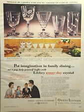 Libbey Stemware Every Day Crystal Safedge Glassware Owens Vintage Print Ad 1956 picture