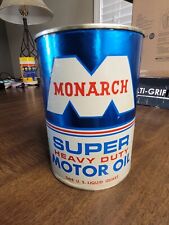 *RARE* Vintage Monarch Super Heavy Duty Motor Oil 1Q Can Filled w/Original Oil picture