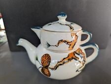 Vintage Ming Tea Company Epi-Curio Painted Teapot with matching Creamer picture