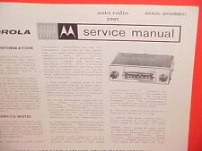 1963 MOTOROLA AUTO CAR AM RADIO FACTORY SERVICE SHOP REPAIR MANUAL MODEL 290T picture