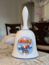 Vintage 1982 Smurf Ceramic Porcelain Bell W/3 Images Wallace Berrie & Co Japan  picture