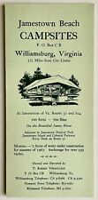 1960s Jamestown Beach Campsites Vintage Travel Brochure Williamsburg Virginia  picture