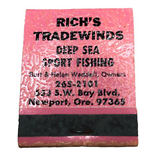 Vintage Rich's Tradewinds Deep Sea Sport Fishing, Newport, OR Matchbook -  Mint picture